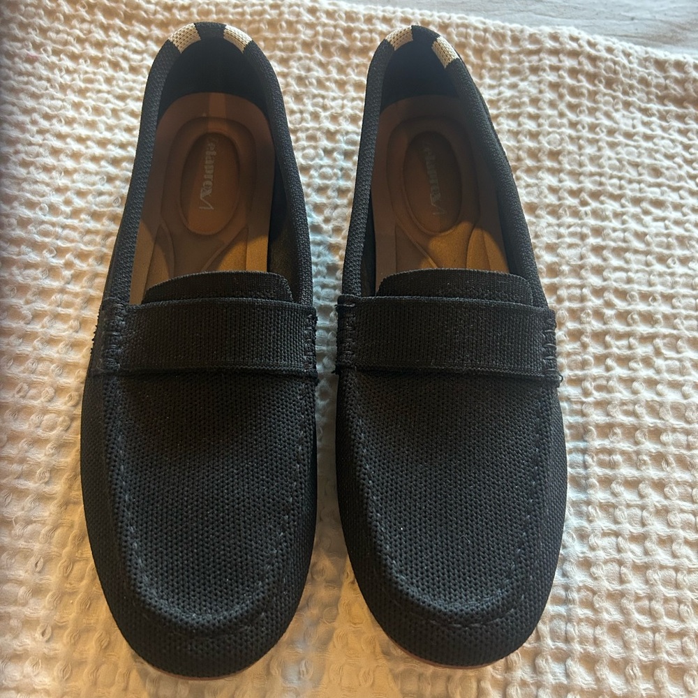 Black Mesh Loafers